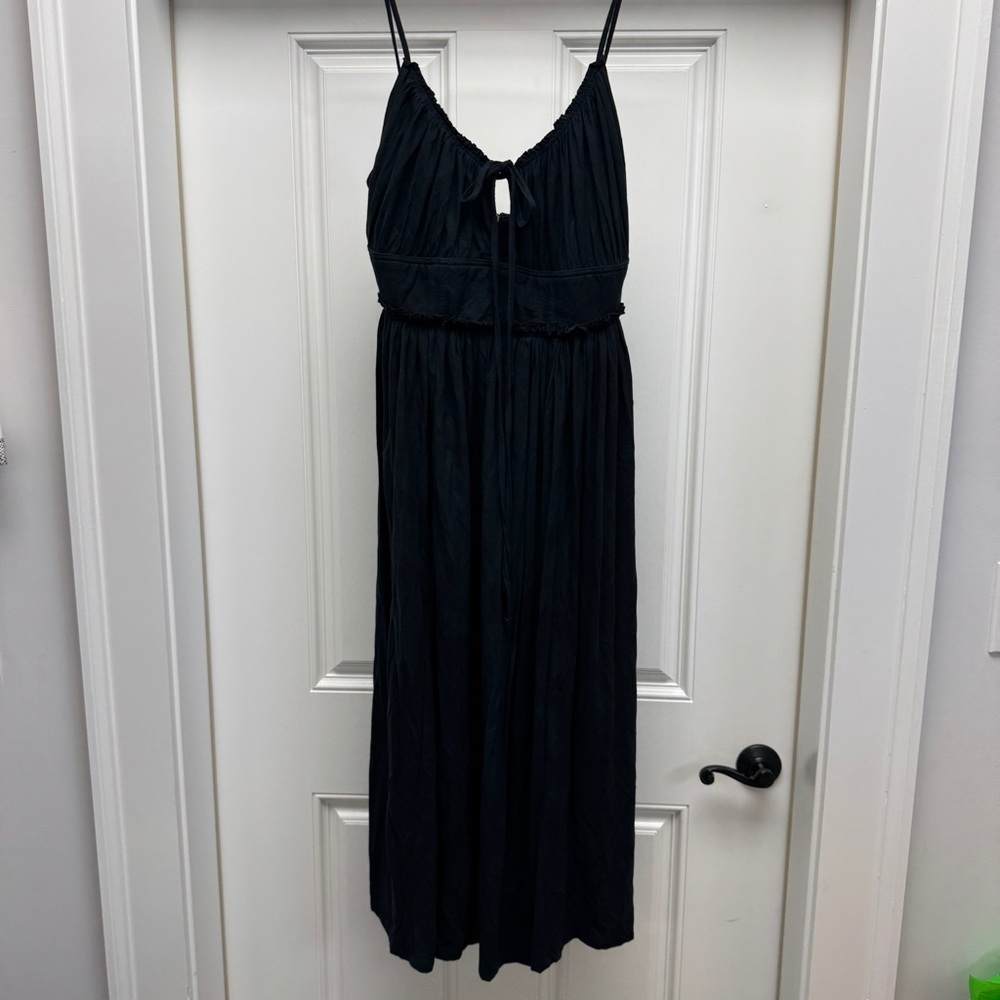 Ulla Johnson Freya Cutout Cotton Jersey Black Midi Dress - Picture 5 of 14